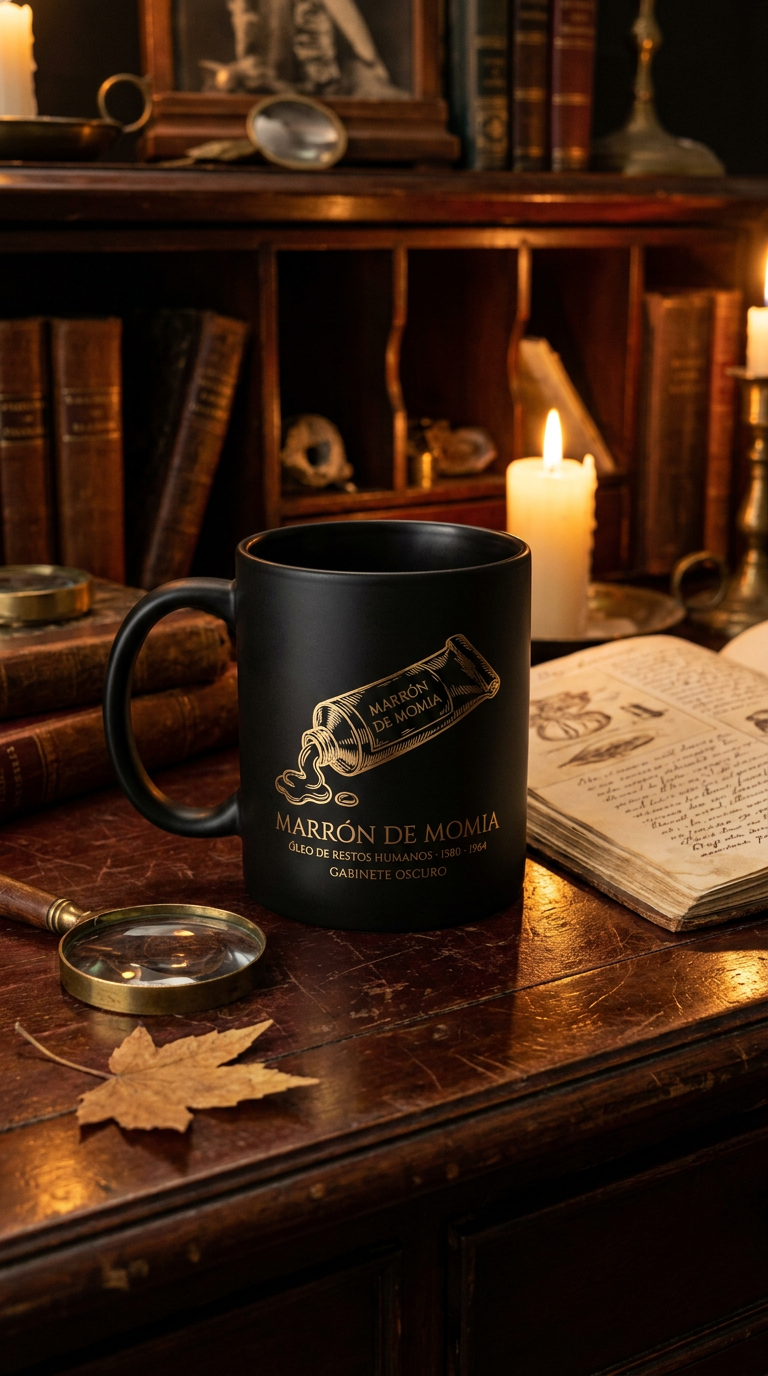 Taza de Cerámica Marrón de Momia